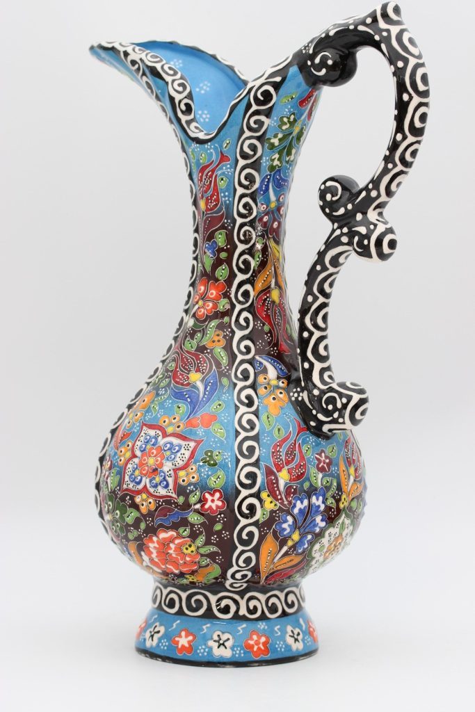 40 Cm Large Hand Made Colourful Turkish Ceramic Pitcher Vase 2 Nirvana