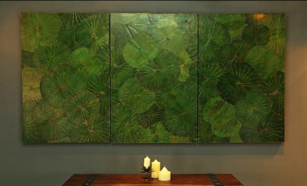 120 x 80 Lotus Leaf Art Green Forest
