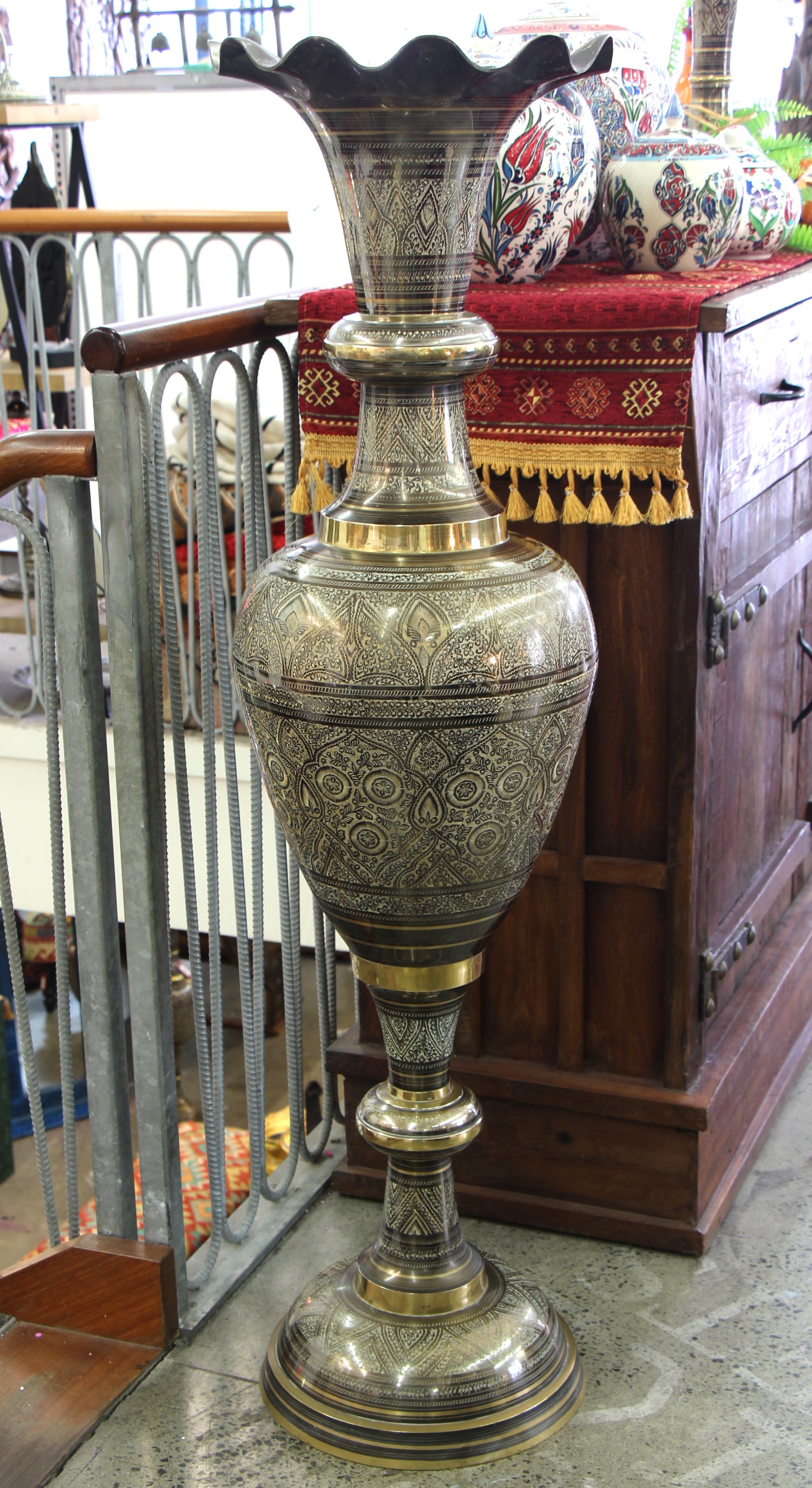 134cm brass kashmiri vase 1