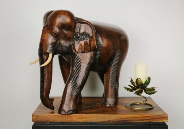 14" Wooden Elephant