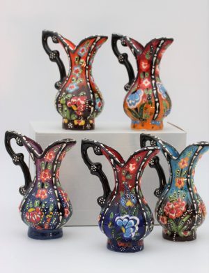 Hand Made Turkish Ceramic Pitcher Vases