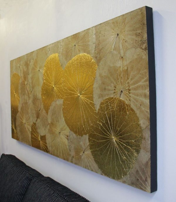 180 x 80 Lotus Leaf Art Golden Glow