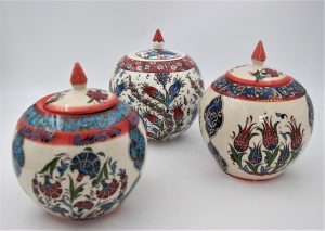 Turkish Ceramic Hand Painted Sphere Vases