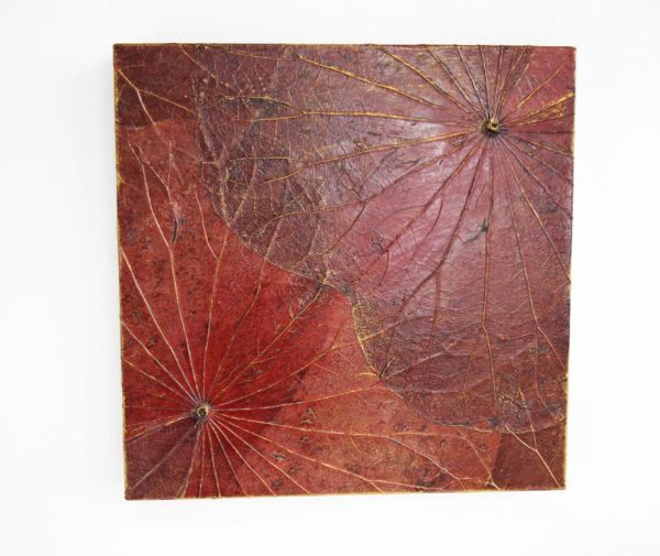 30 x 30 Lotus Leaf Art Rustic Red