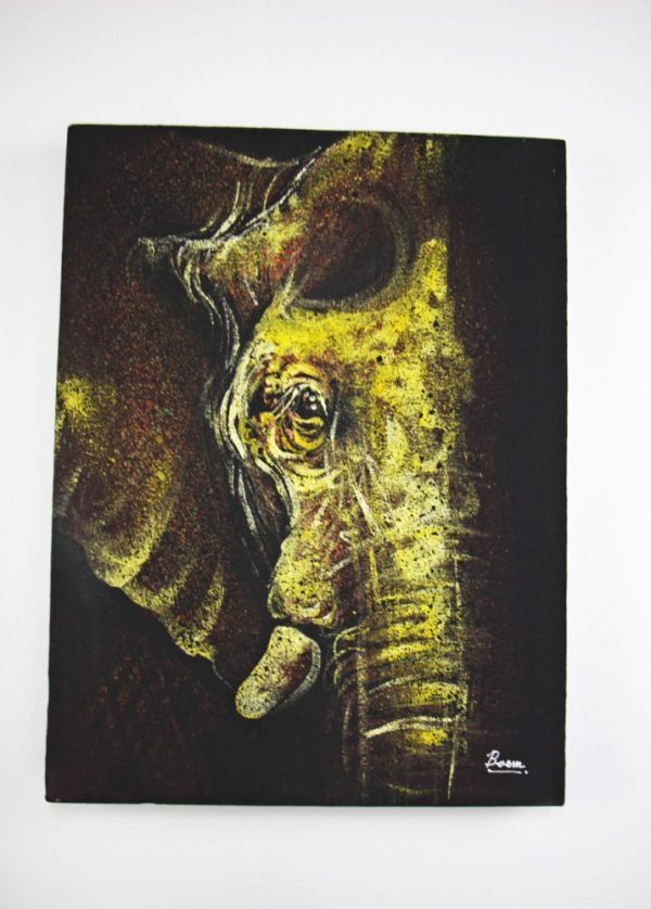 30 x 40 cm Elephant Profile On Frame