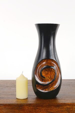 30cm Mangowood Vase Koru