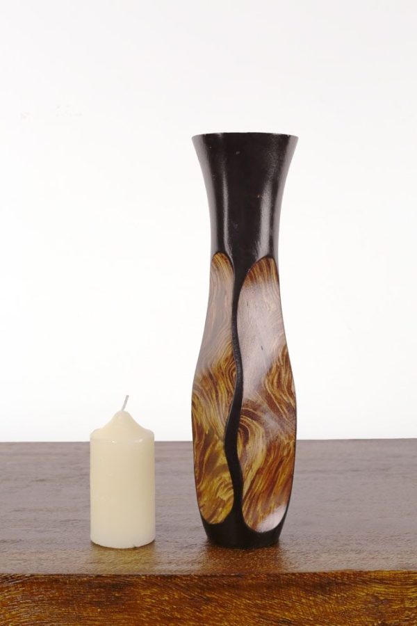 30cm Mangowood Vase Swirl