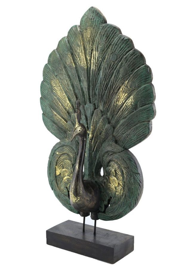 70cm Large Peacock Antique Green