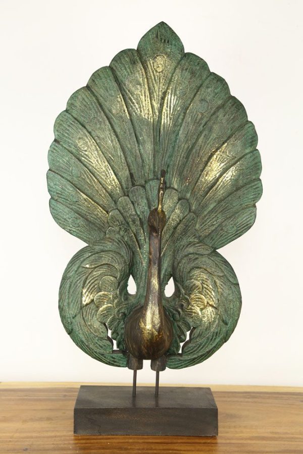 70cm Large Peacock Antique Green
