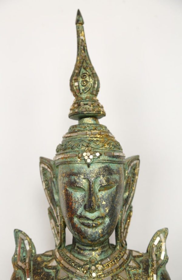 80cm Antique Green Thai Angel Kneeling