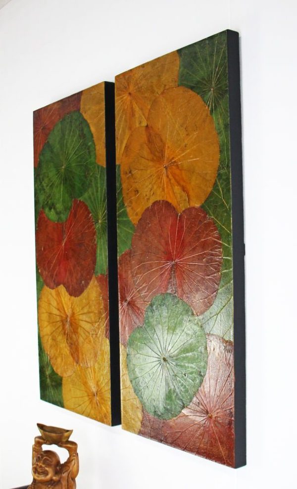 90 x 40 Lotus Leaf Art Autumn Leaves