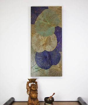 90 x 40 Lotus Leaf Art Summer Bloom