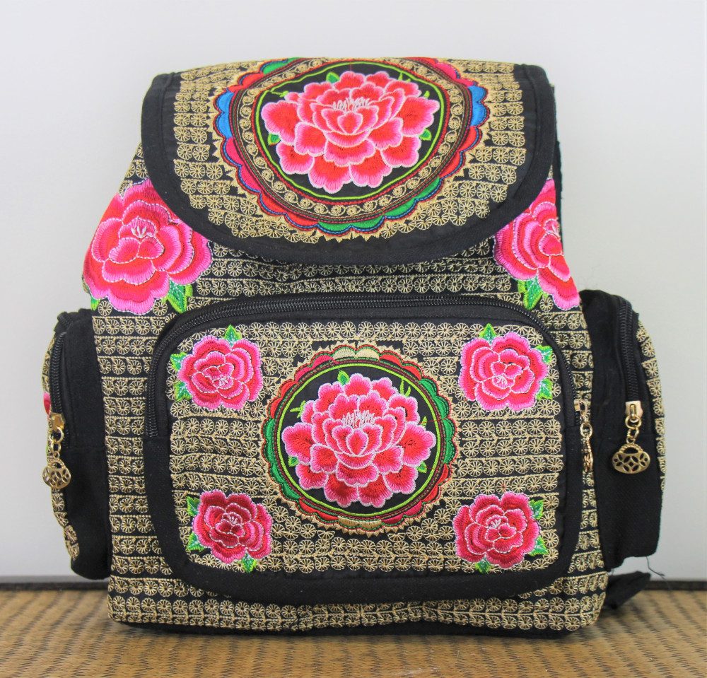 floral pink backpack