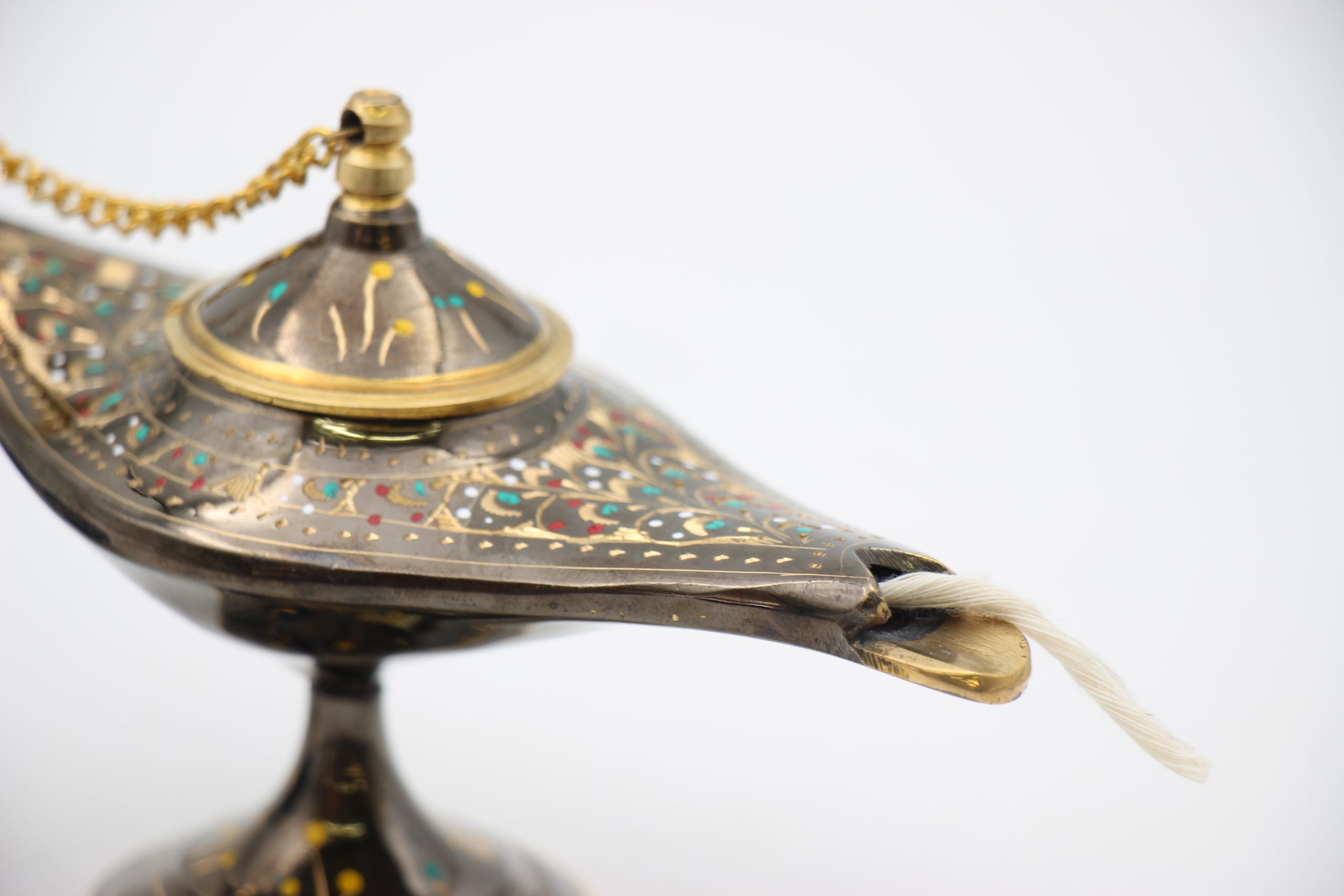 Brass Handcrafted Alladins Lamp 20 cm 3