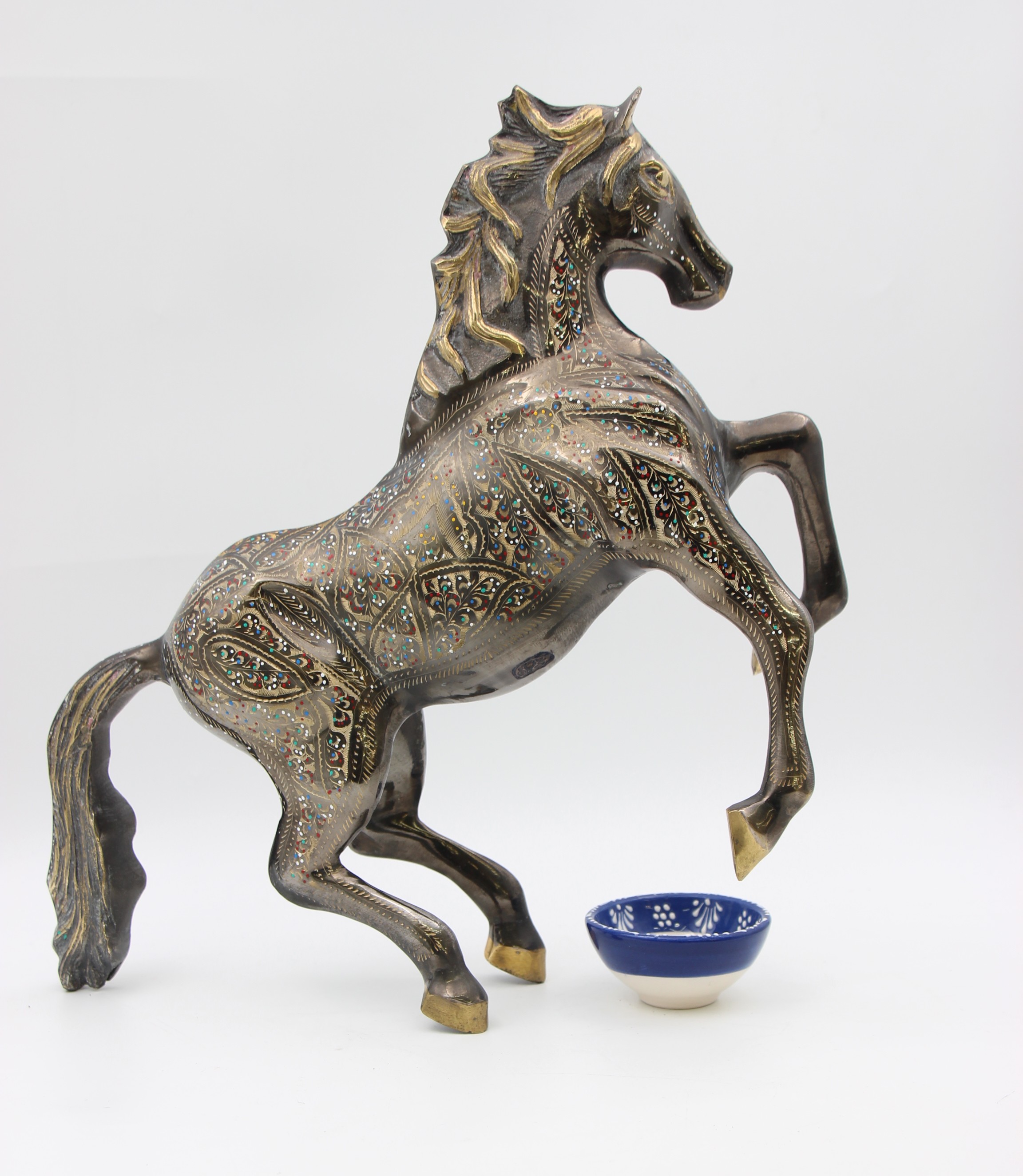 Brass Handcrafted Dancing Horse 40 cm 5