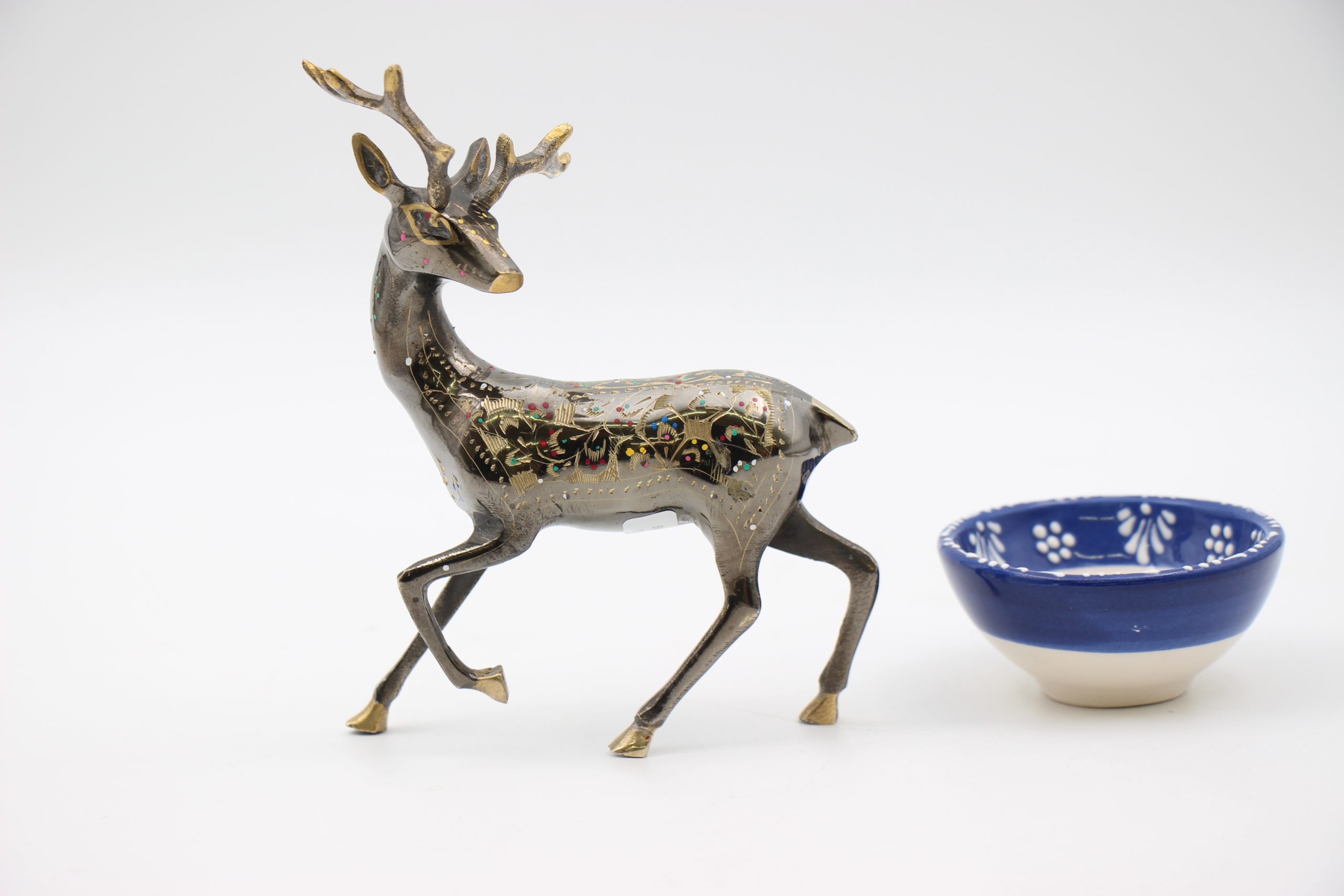 Brass Handcrafted Deer With Antlers