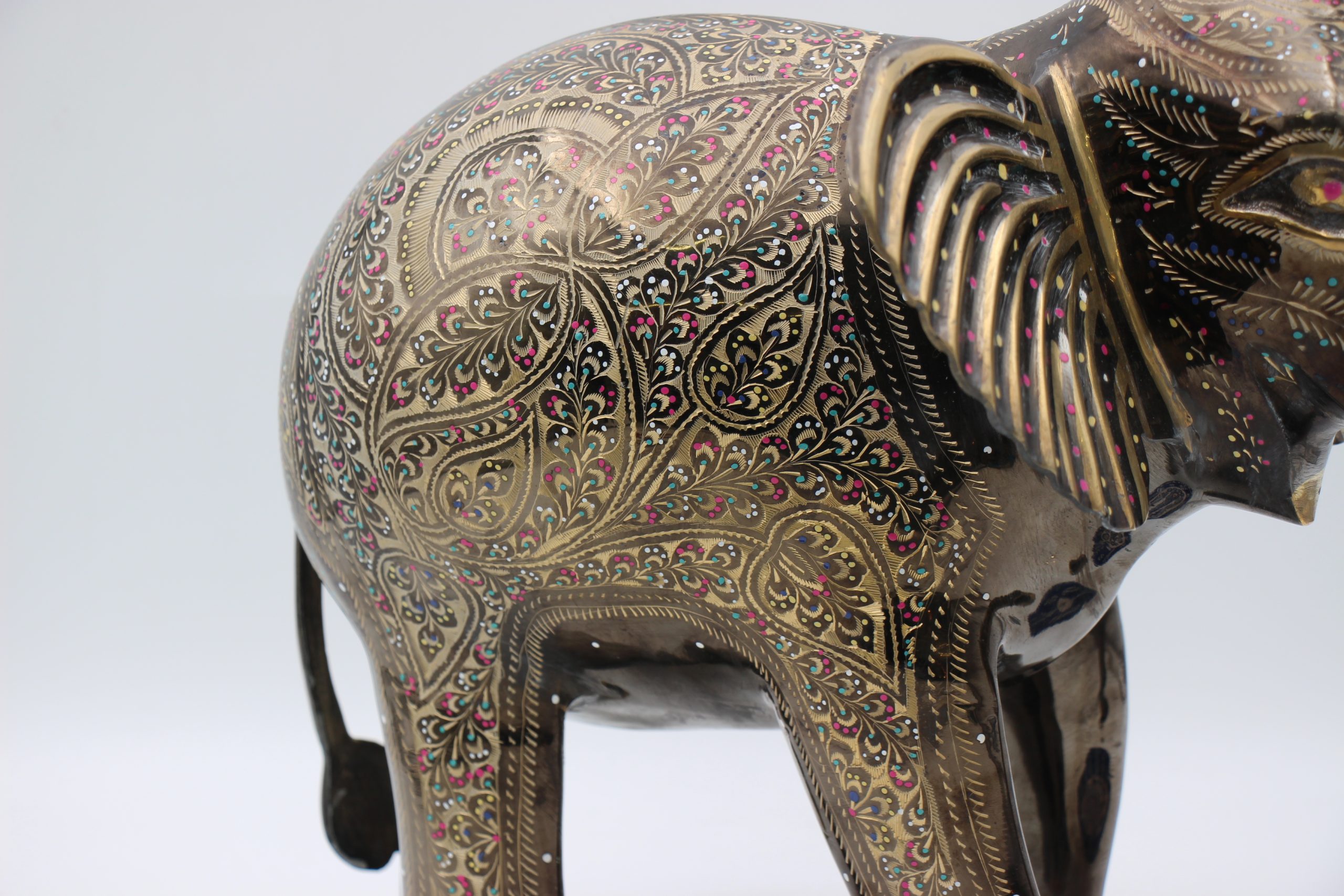 Brass Handcrafted Elephant 55 cm trunk down 3