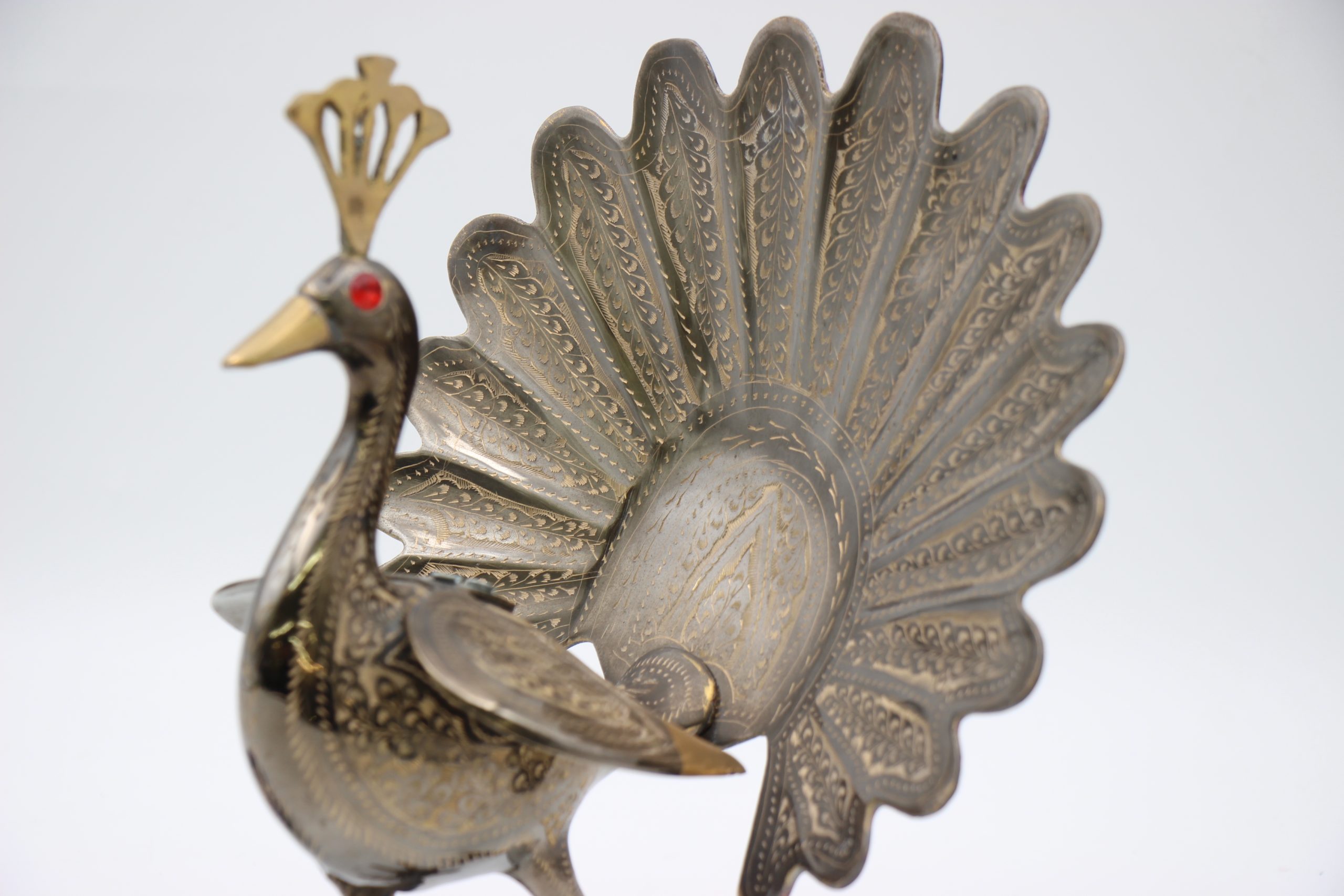 Brass Handcrafted Peacock 30 cm Tail Fanned 4