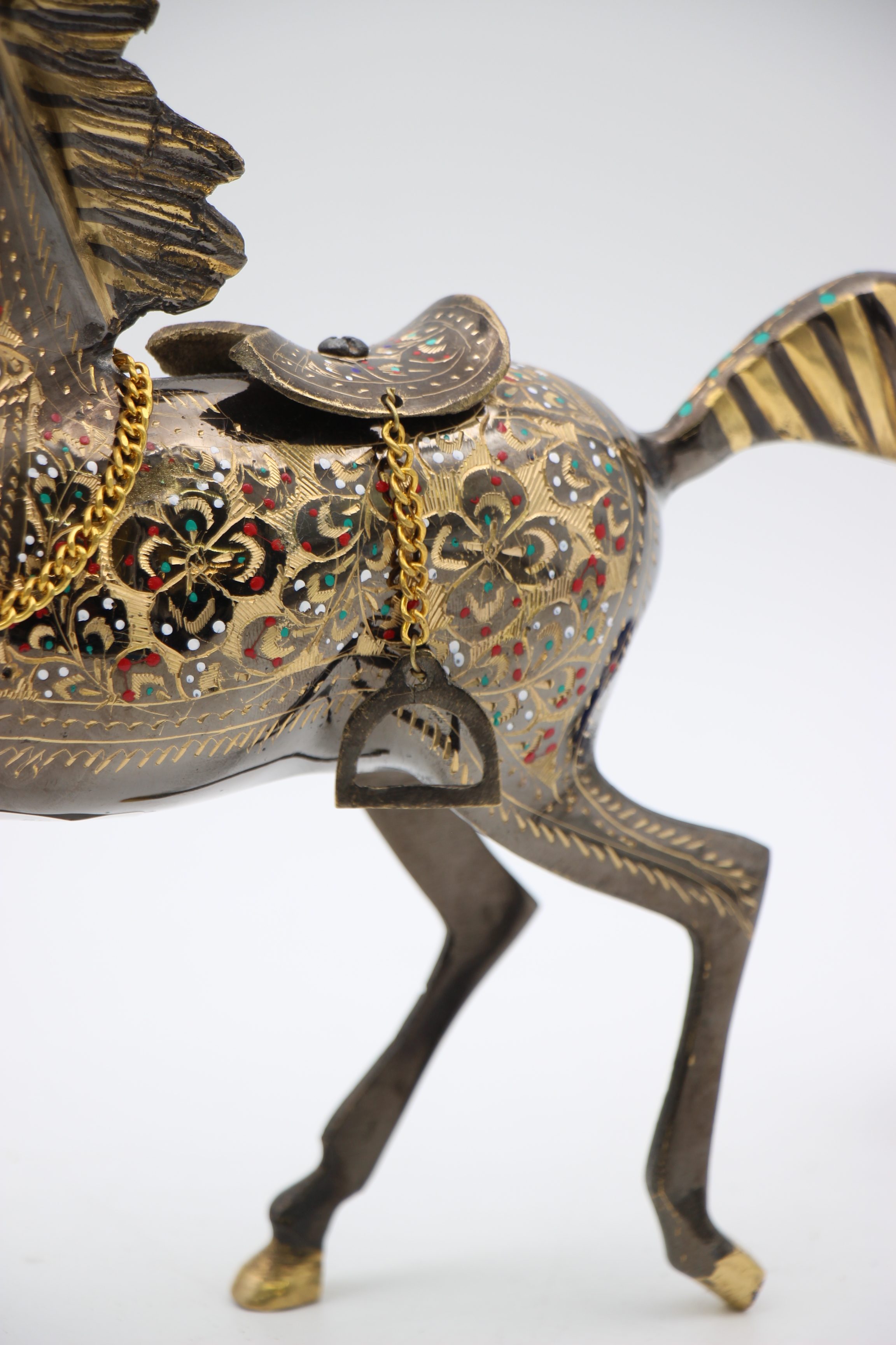 Brass Handcrafted Prancing Horse 25 cm 4
