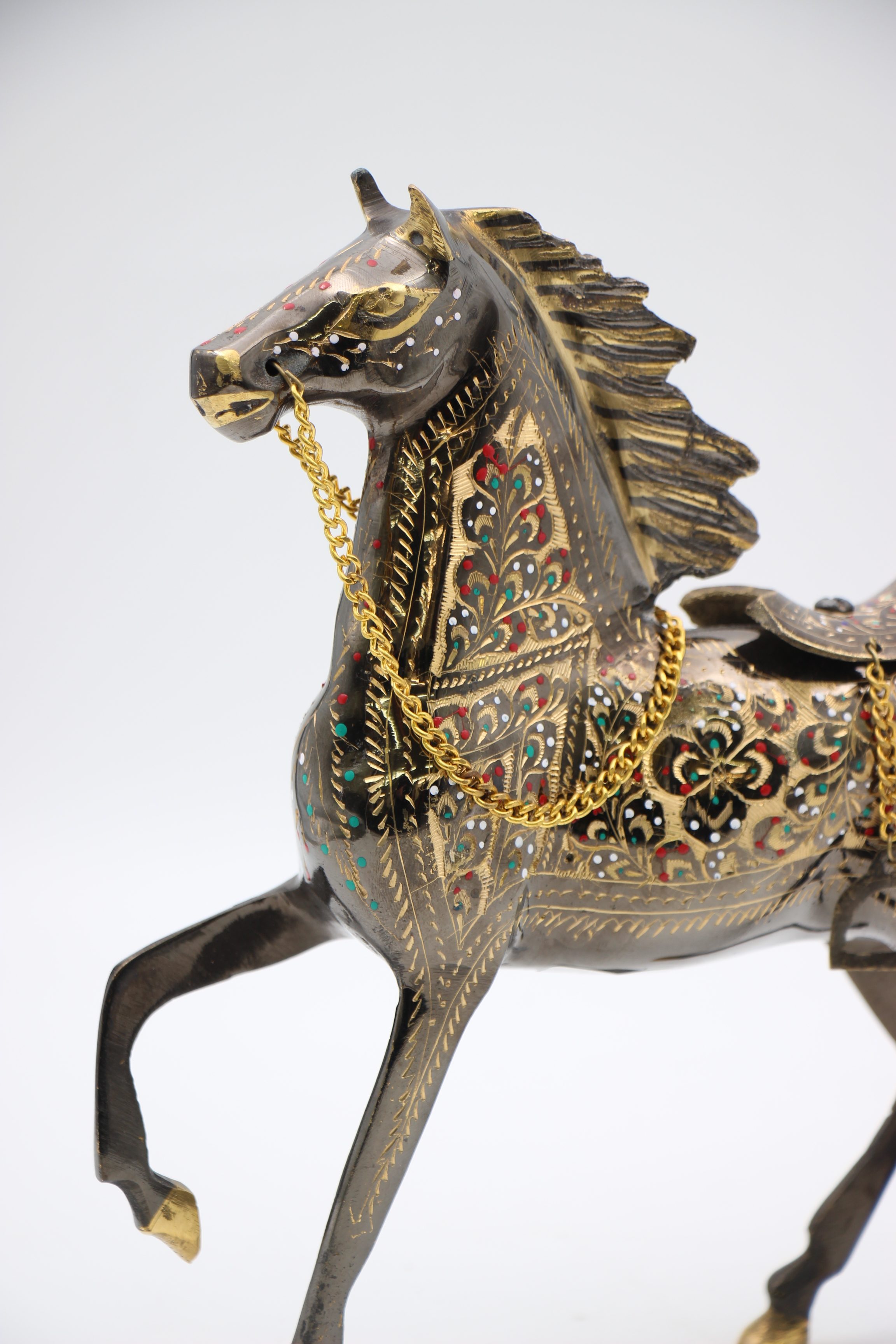 Brass Handcrafted Prancing Horse 25 cm 5