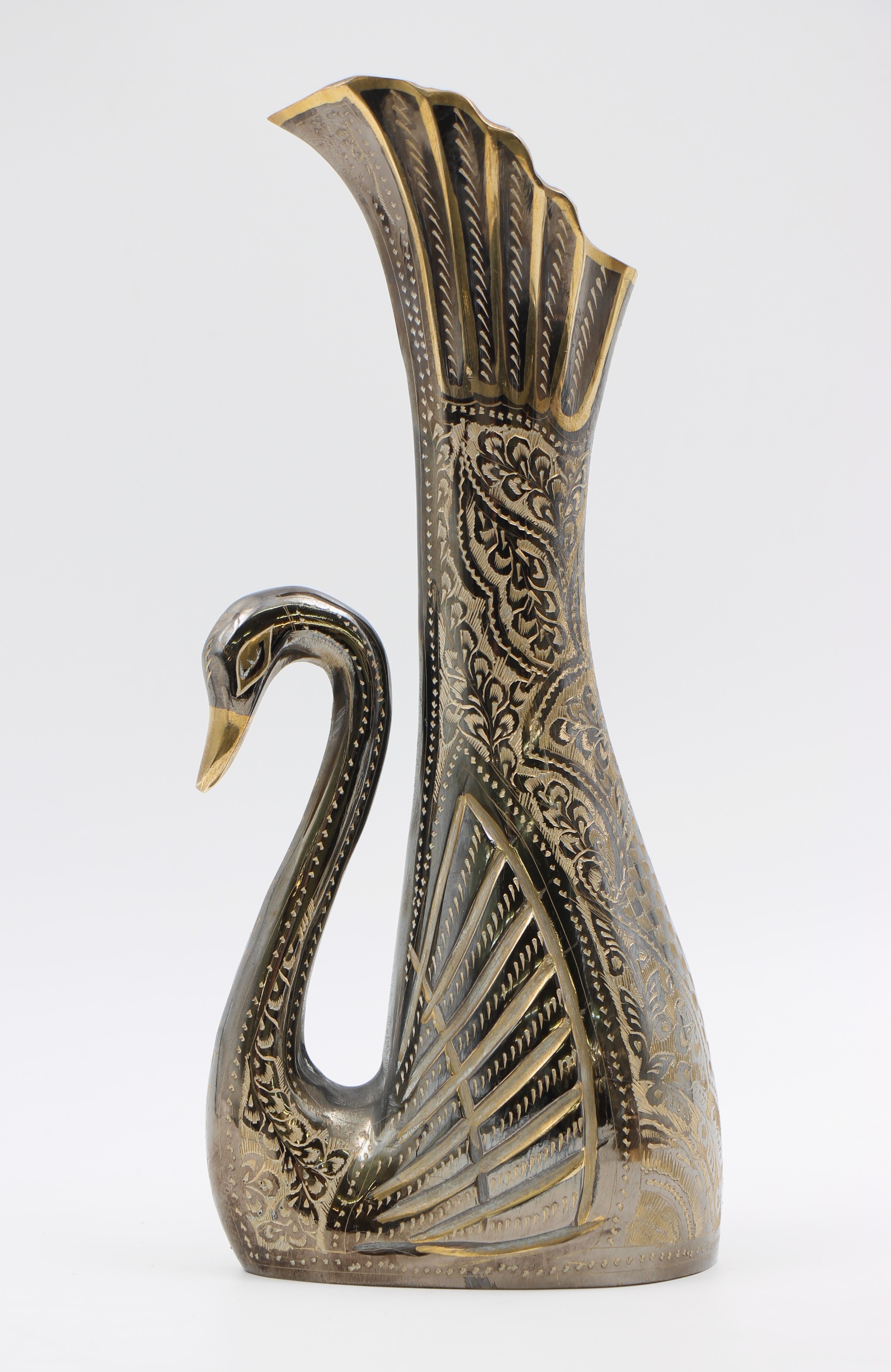 Brass Handcrafted Swan Vase 30 cm 1