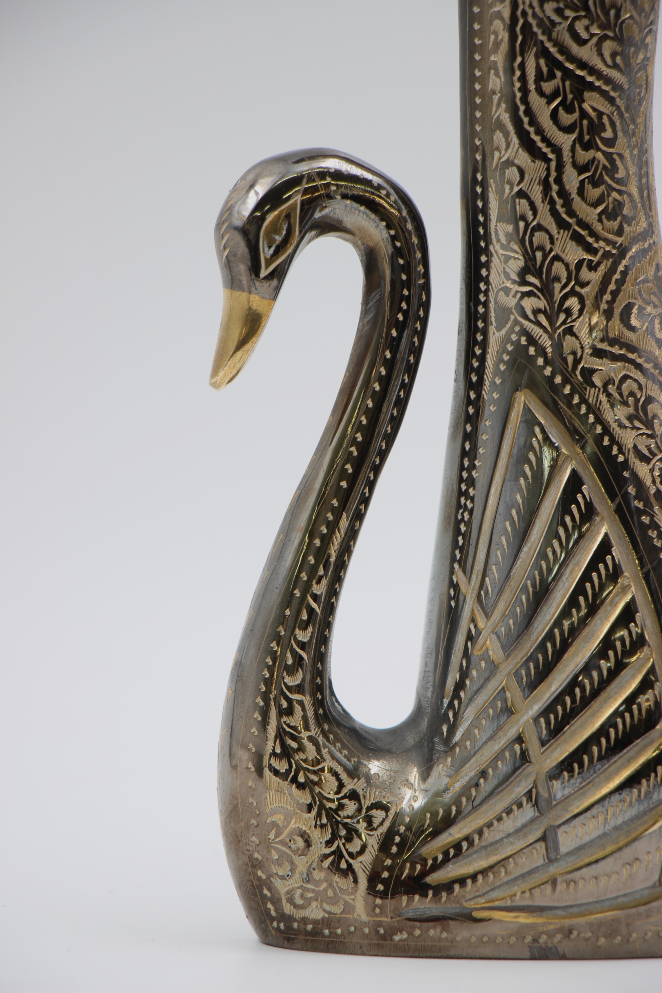 Brass Handcrafted Swan Vase 30 cm 3