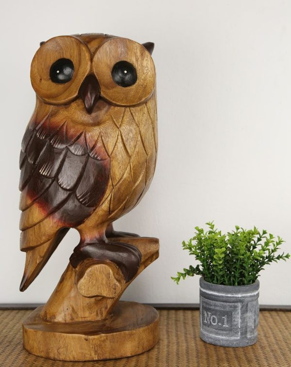 Carved Wooden Large Owl