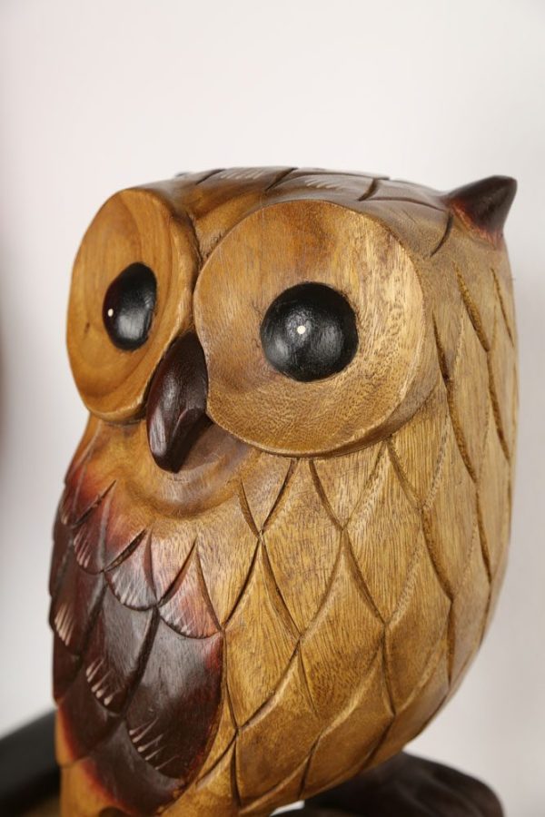 Carved Wooden Large Owl