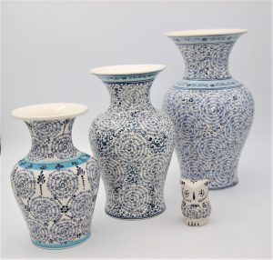 Turkish Ceramic Hand Painted Elhamara Vases