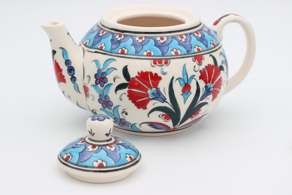 Large Hand Crafted Turkish Ceramic Tea Pots In Tulip Nirvana
