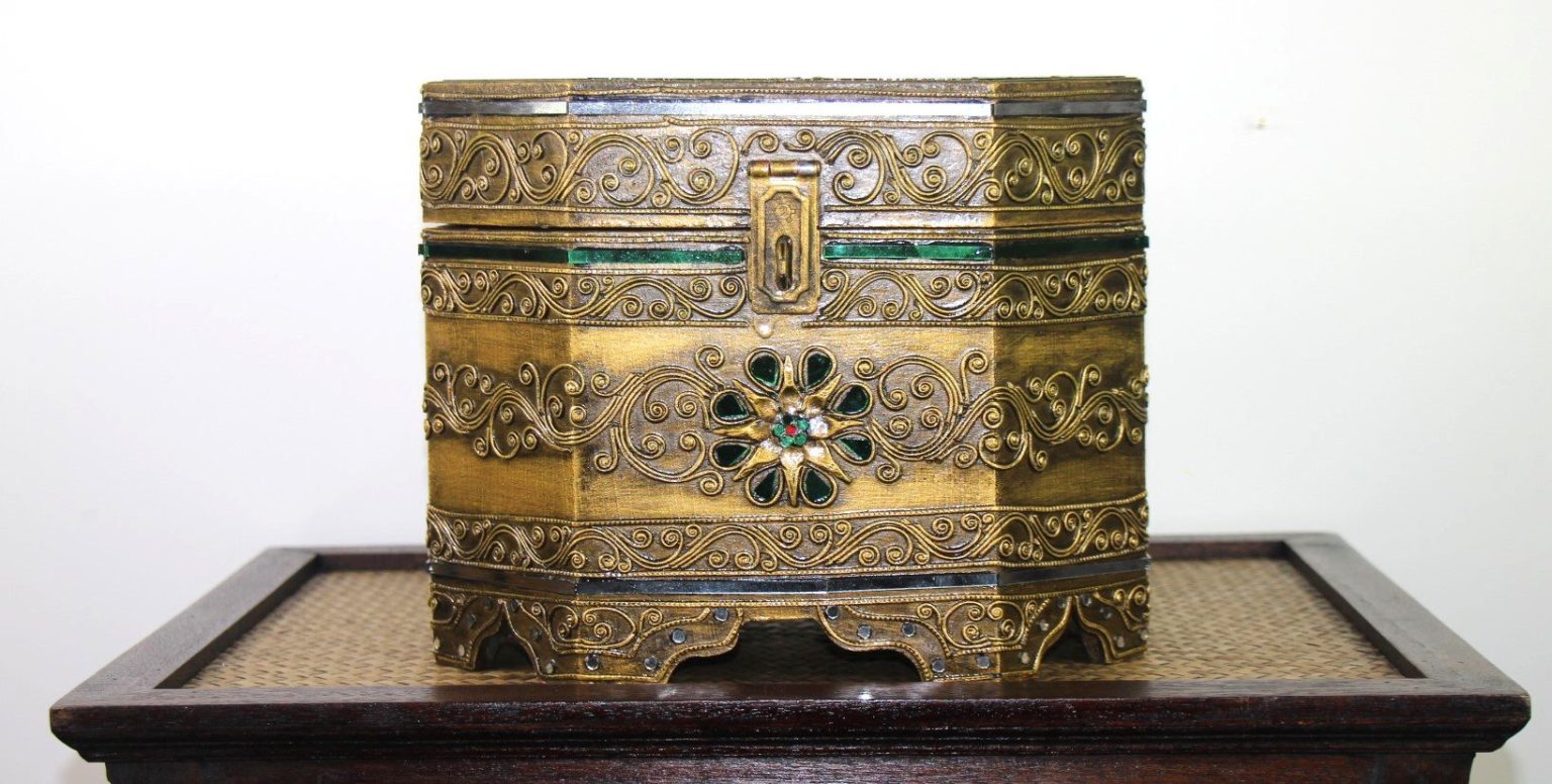 Large Hand Carved Ornate Treasure Chest - Nirvana