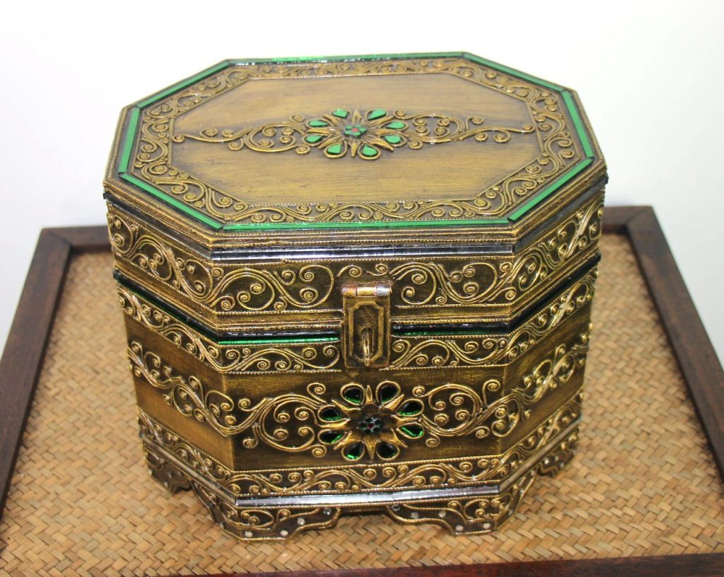 Large Hand Carved Ornate Treasure Chest - Nirvana