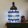 Large Moroccan Octagonal Lamp Blue