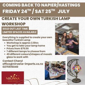 Create Your Own Turkish Lamp Workshops - Napier And Hastings 24th/25th July