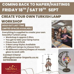 Create Your Own Turkish Lamp Workshops - Napier And Hastings 18th/19th Sept