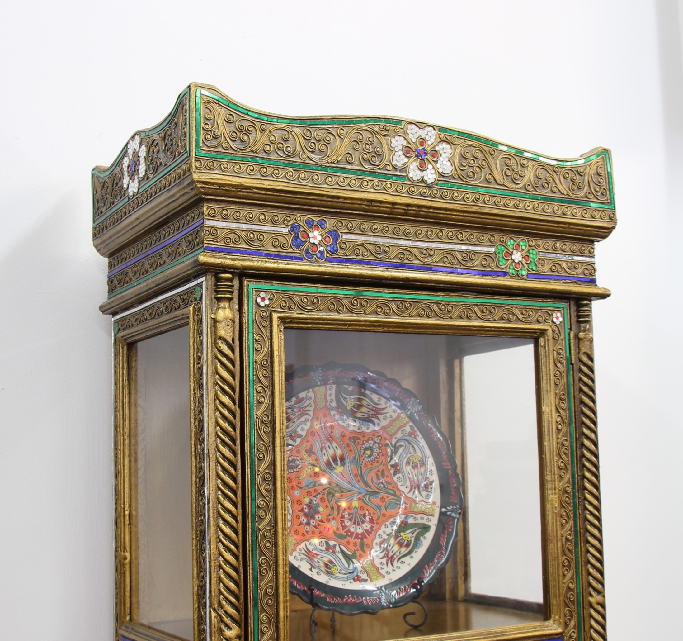 Ornate Display Cabinet With Glass Panels 5