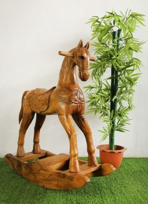 Ornate Solid Wood Rocking Horse