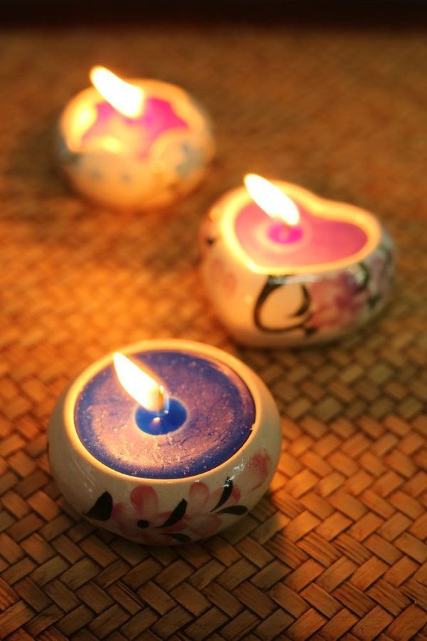 Star Shaped Tea Candle Holder With Scented Tea Candle x 10