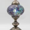 Turkish Mosaic Table Lamp Large Cracked Teal