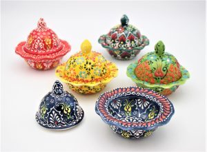 Handcrafted Turkish Ceramic Candy/Sugar Bowls