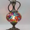 Turkish Mosaic Large Teapot Table Lamp Cracked Rainbow