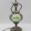 Turkish Mosaic Large Teapot Table Lamp Emerald Green