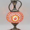 Turkish Mosaic Large Teapot Table Lamp Red/Orange