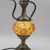 Turkish Mosaic Medium Teapot Table Lamp Yellow Gold- 37cm