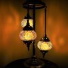 Turkish Mosaic Floor Lamp 3 Globe Amber Star