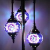 Turkish Mosaic Floor Lamp 3 Globe Blue