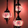 Turkish Mosaic Floor Lamp 3 Globe Red