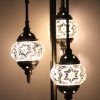 Turkish Mosaic Floor Lamp 3 Globe White