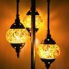 Turkish Mosaic Floor Lamp 3 Globe Yellow Gold