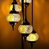 Turkish Mosaic Floor Lamp 5 globe Amber Star